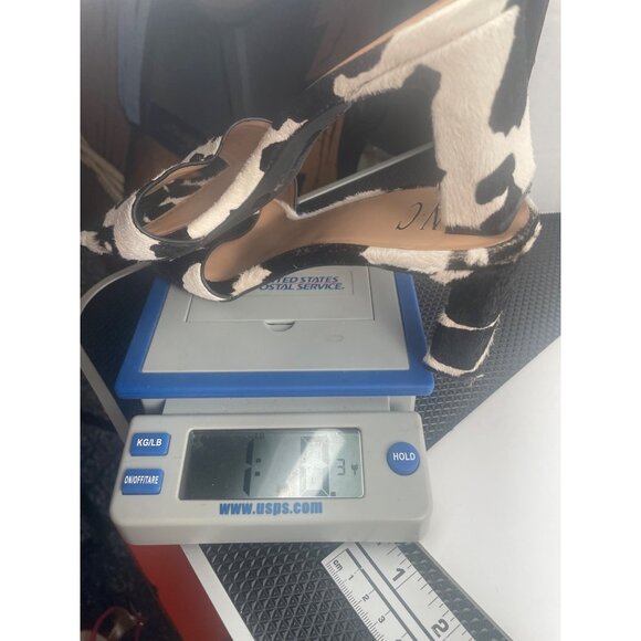 Cow Print Open Toe Block Heel Slide Sandals By INC International Concepts Size 8 - Picture 10 of 10